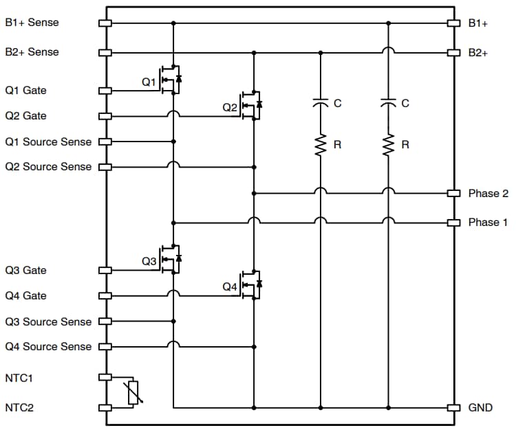 ブロック図 - onsemi NXV08H350XT1 MOSFETモジュール