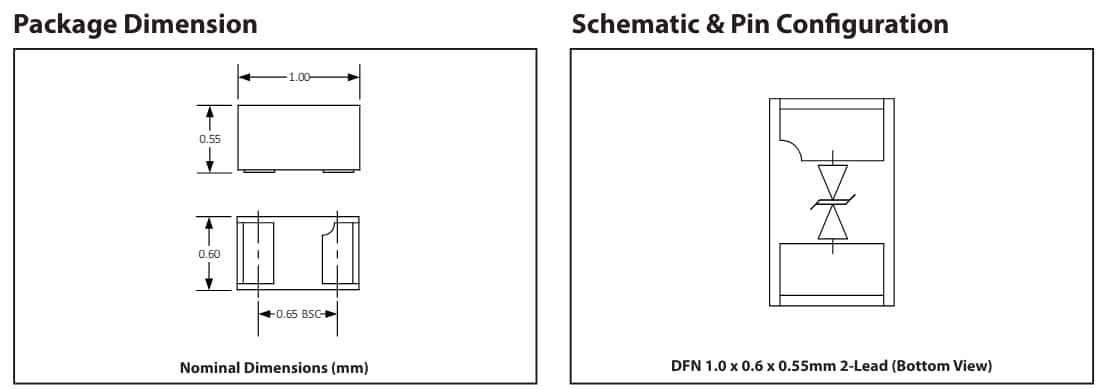 回路図 - Semtech RClamp®03331PWQ ESD& EOS 保護デバイス