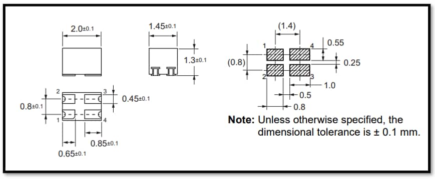 機械図面 - Omron Electronics G3VM-QR MOSFETリレー