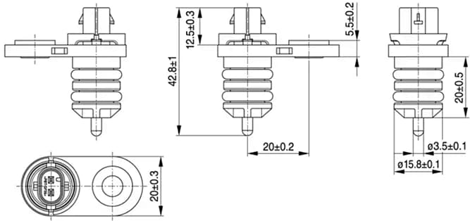機械図面 - TDK 浸漬NTCサーミスタ