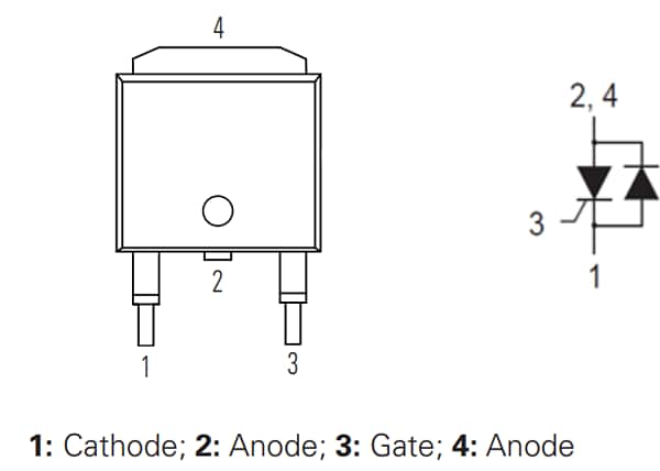 機械図面 - IXYS SRU6008DS2RP高感度SCR