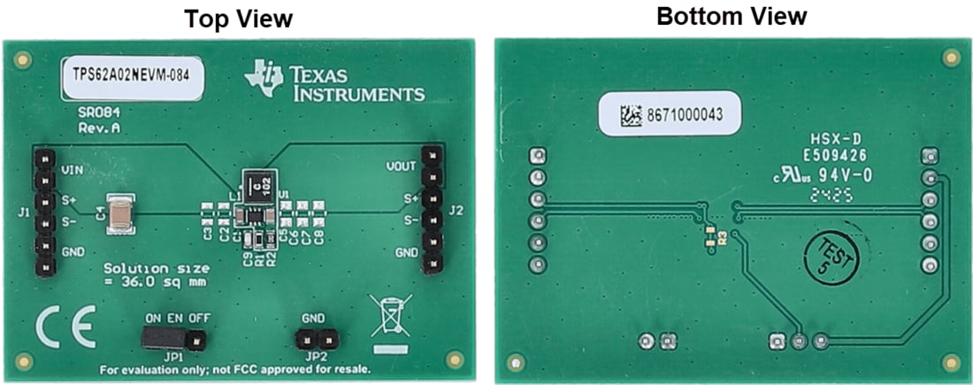 機械図面 - Texas Instruments TPS62A02NxEVM-084評価モジュール（EVM）