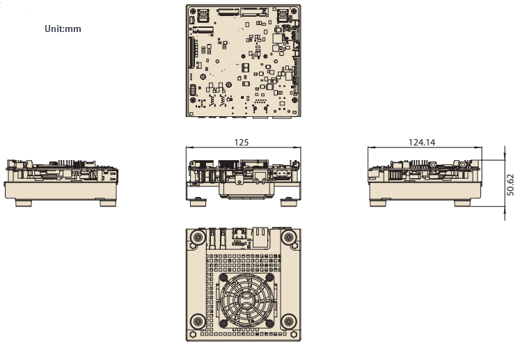機械図面 - Advantech MIC-711D AI開発キット
