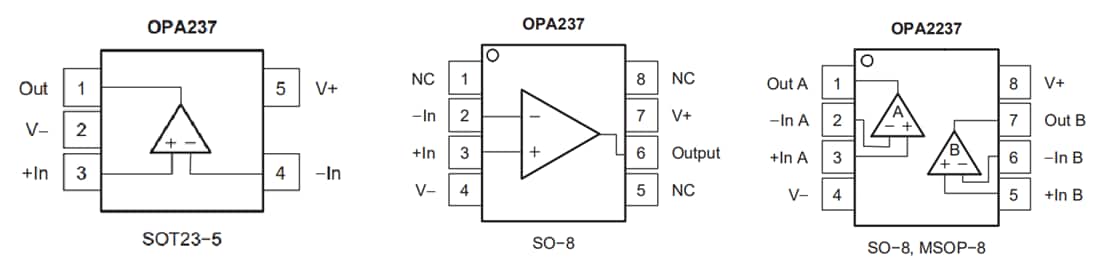回路図 - Texas Instruments OPAx237 MicroAmplifier™オペアンプ