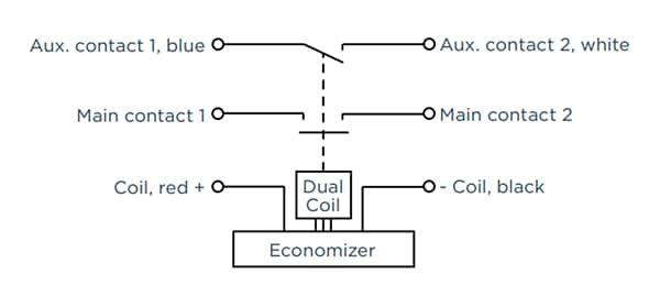 アプリケーション回路図 - TE Connectivity ECP 600B高電圧コンタクタ