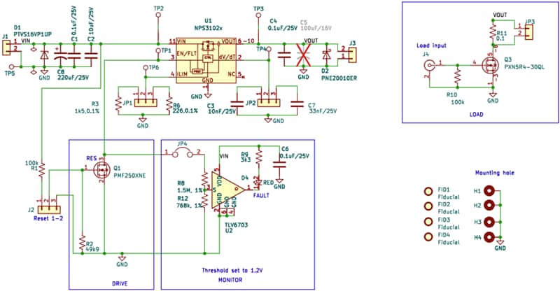 回路図 - Nexperia NEVB-NPS3102評価用ボード