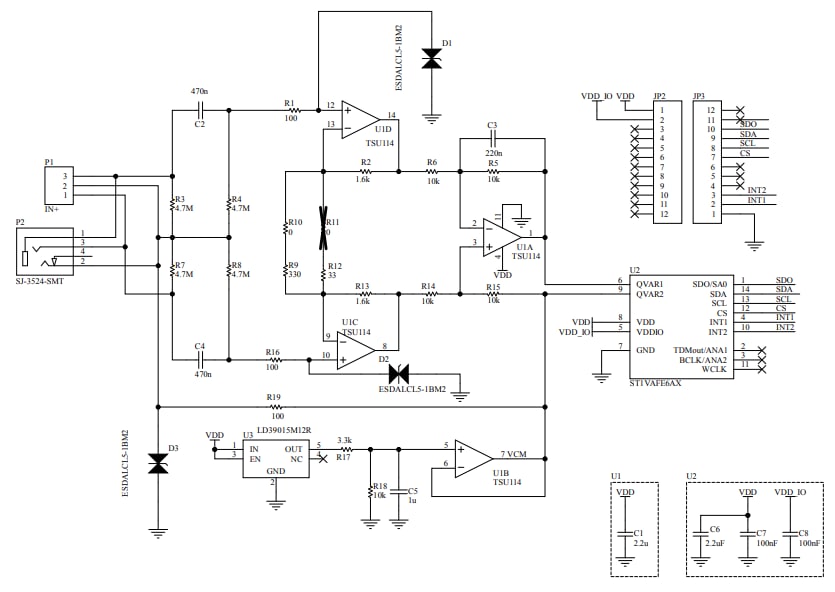 回路図 - STMicroelectronics STEVAL-MKI242Aアダプタボード