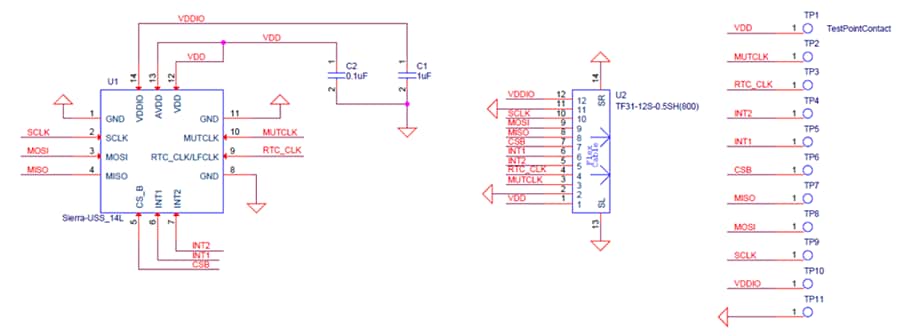 回路図 - TDK InvenSense EV_MOD_ICU-10201-00 評価モジュール