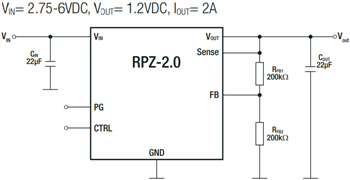 アプリケーション回路図 - RECOM Power RPL & RPZパワーモジュール