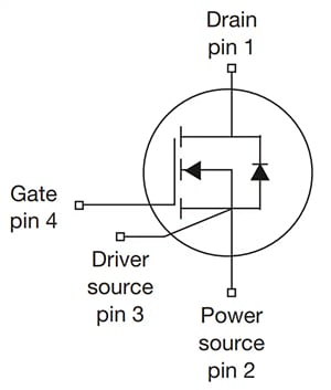 アプリケーション回路図 - Vishay Semiconductors MXP120A MaxSiC™ 1200V NチャネルMOSFET