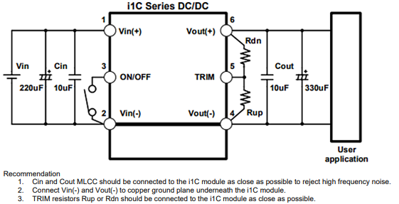アプリケーション回路図 - TDK-Lambda i1C 200W DC/DC非絶縁バックブーストコンバータ