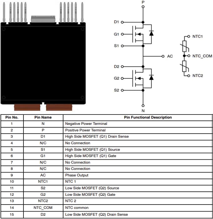 onsemi NVVR26A120M1WSx炭化ケイ素（SIC）モジュール