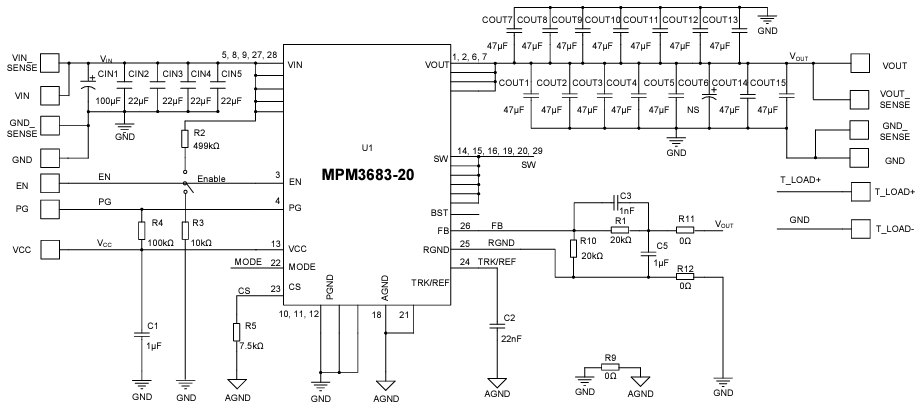 Monolithic Power Systems (MPS) EVM3683-20-MN-00B Evaluation Board