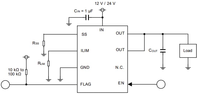 アプリケーション回路図 - ROHM Semiconductor BV1HALA5EFJ 負荷スイッチ IC