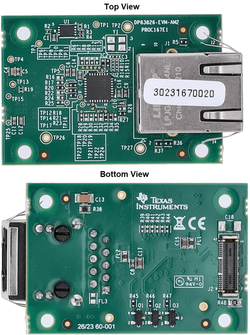 機械図面 - Texas Instruments DP83826-EVM-AM2評価モジュール (EVM)
