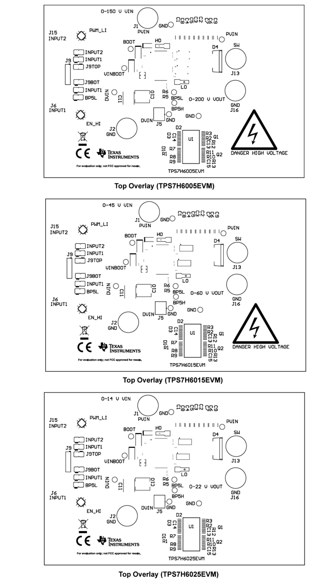 機械図面 - Texas Instruments TPS7H60x5EVM評価モジュール