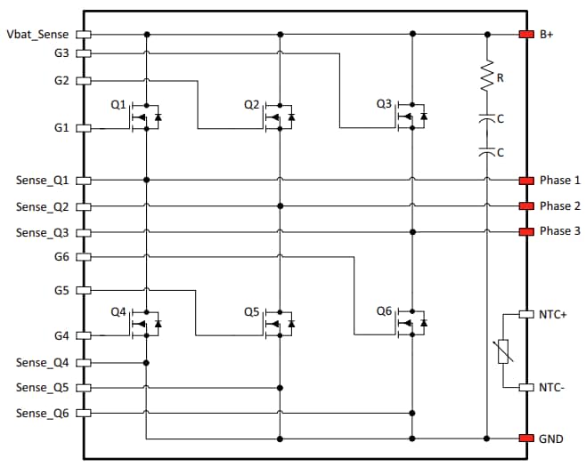 回路図 - onsemi NXV10Vx 3相車載用パワーMOSFETモジュール
