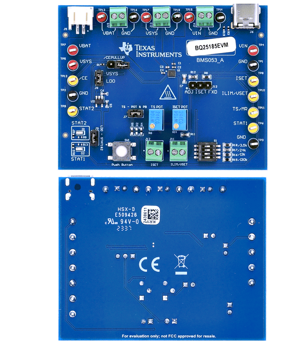 Texas Instruments BQ25185EVM 評価モジュール