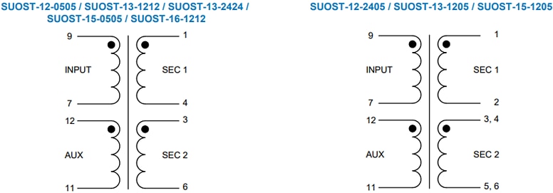 回路図 - Signal Transformer / Bel SUOST 高周波ユニバーサルライントランス