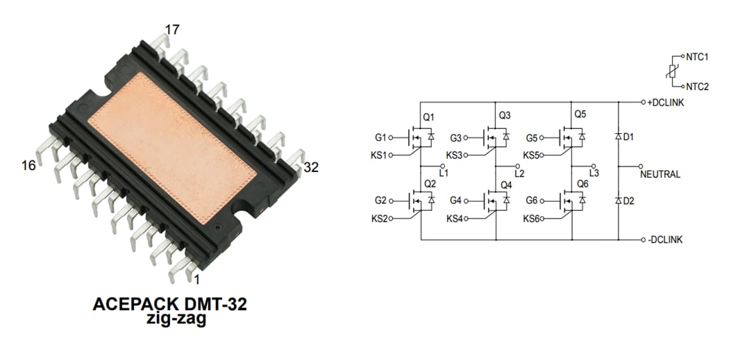 アプリケーション回路図 - STMicroelectronics M2TP80M12W2-2LA車載用パワーモジュール