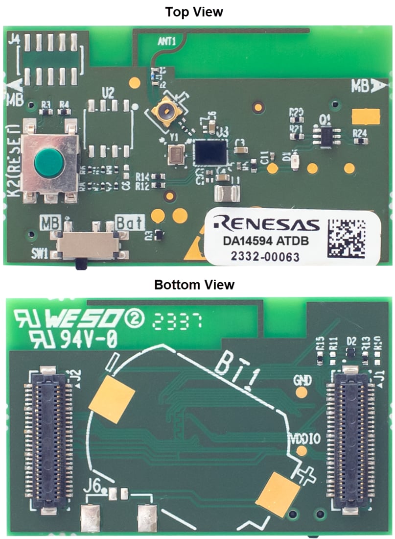 機械図面 - Renesas Electronics DA14594ドーターボード