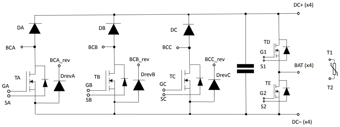 回路図 - STMicroelectronics A2TBH45M65W3-FCパワーモジュール