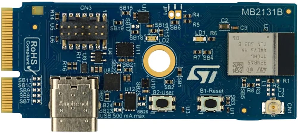 機械図面 - STMicroelectronics B-WBA5M-WPAN STM32WBA 接続拡張ボード