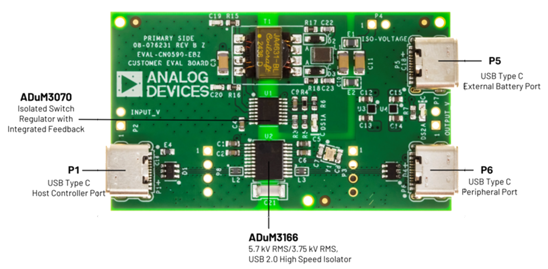 機械図面 - Analog Devices Inc. EVAL-CN0590-EBZ評価ボード（CN0590用）