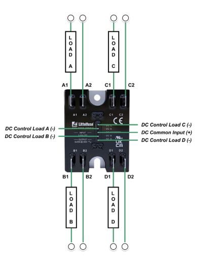 回路図 - Littelfuse SRP4-CC 省スペース型 ソリッドステートリレー