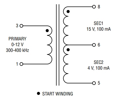 回路図 - Bourns HVMA03T100A-ST10Sゲートドライバトランス