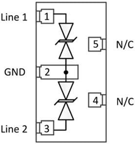 Semtech RClamp® 10022PWQ 過渡電圧サプレッサ（TVS）