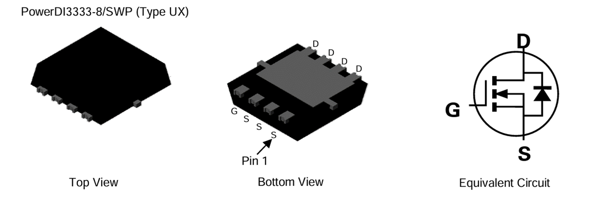 アプリケーション回路図 - Diodes Incorporated DMT31M8LFVWQ 30V Nチャンネル拡張型MOSFET