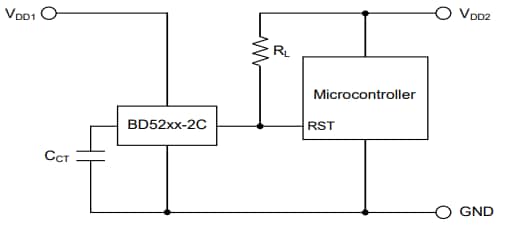 アプリケーション回路図 - ROHM Semiconductor BD5235G-2C電圧検出器IC