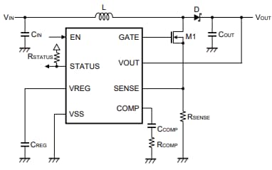 Application Circuit Diagram - ABLIC S-19999 Step-Up Switching Regulator Controller ICs