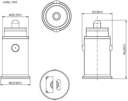 機械図面 - CUI Inc SCI30AC DC/DCコンバータ