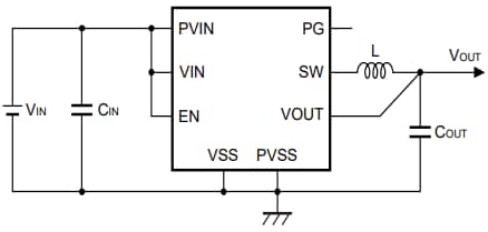 Application Circuit Diagram - ABLIC S-19952 Step-Down Switching Regulator ICs