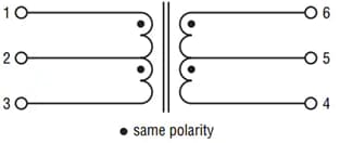回路図 - Bourns SM91803AL-E AEC-Q200 BMS信号トランス