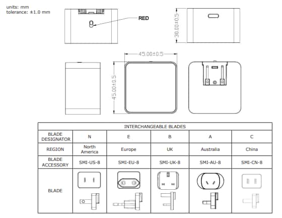 機械図面 - CUI Inc SMI30C AC-DCコンセント電源