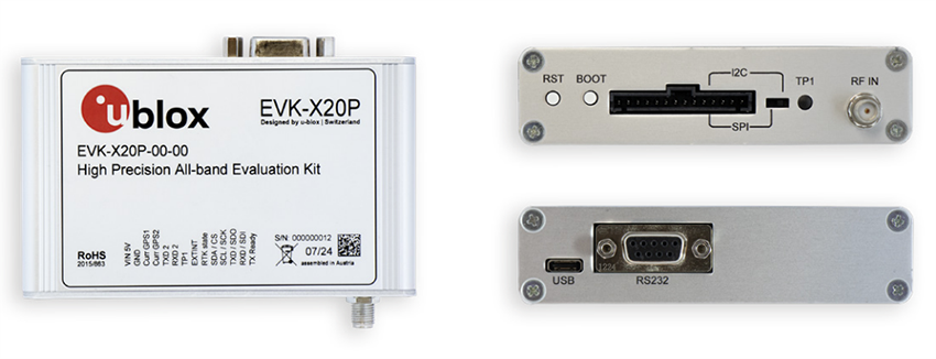 機械図面 - u-blox EVK-X20Pオールバンド高精度GNSS評価キット