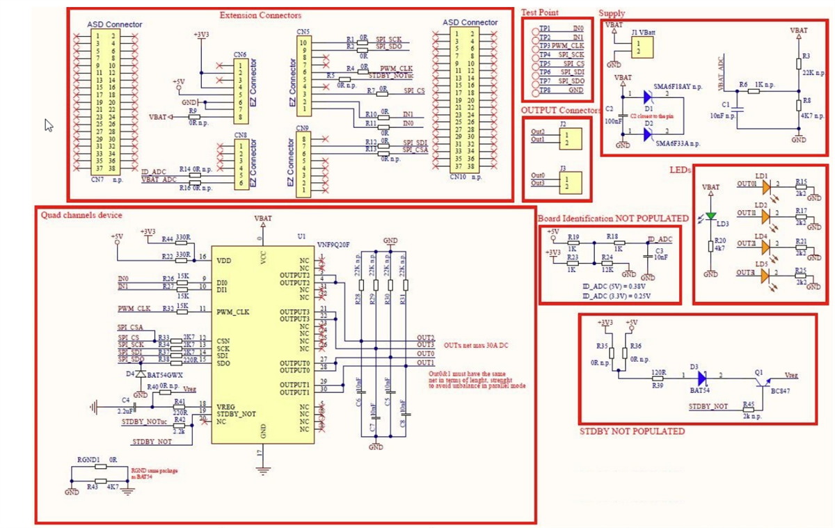 回路図 - STMicroelectronics VNF9Q20F評価ボード
