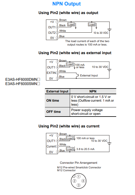 アプリケーション回路図 - Omron Industrial Automation E3AS-HF ToFレーザーセンサ