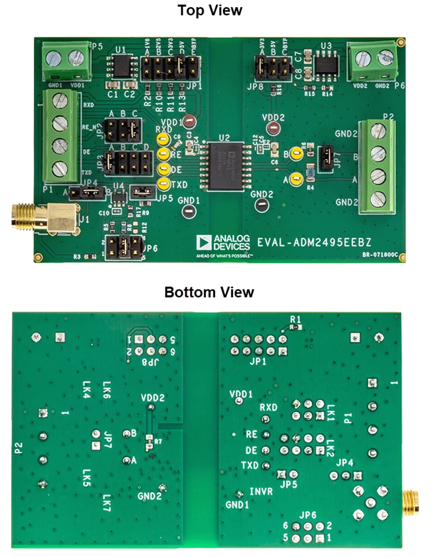 機械図面 - Analog Devices Inc. EVAL-ADM2495EEBZ評価ボード（ADM2495E用）