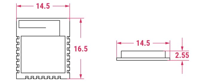 機械図面 - Raspberry Pi SC1169無線モジュール2 (RM2)
