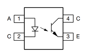 回路図 - Vishay Semiconductors VOx619Aフォトトランジスタ出力オプトカプラ