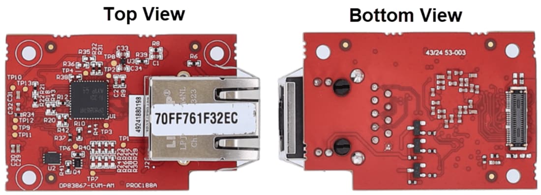 機械図面 - Texas Instruments DP83867-EVM-AM イーサネットPHYアドオン・ボード