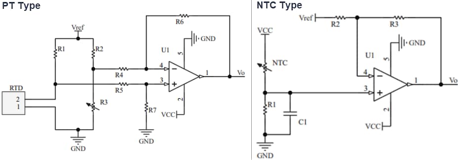 アプリケーション回路図 - TE Connectivity Eモータ温度センサ