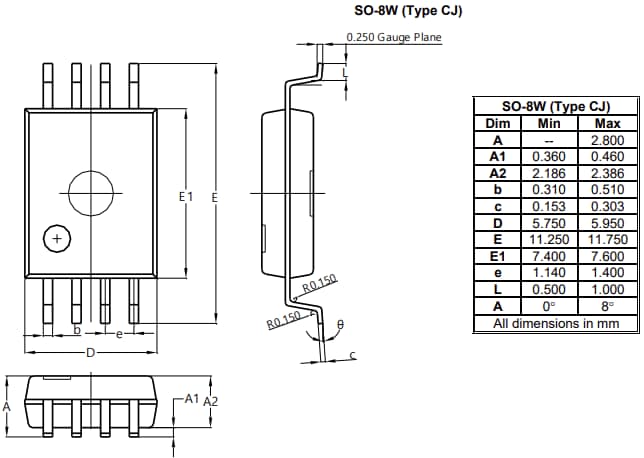 機械図面 - Diodes Incorporated API772Xデュアルチャンネル デジタル アイソレーター