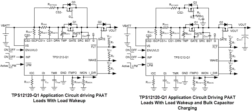 アプリケーション回路図 - Texas Instruments TPS1212-Q1 車載用ハイサイドスイッチコントローラ