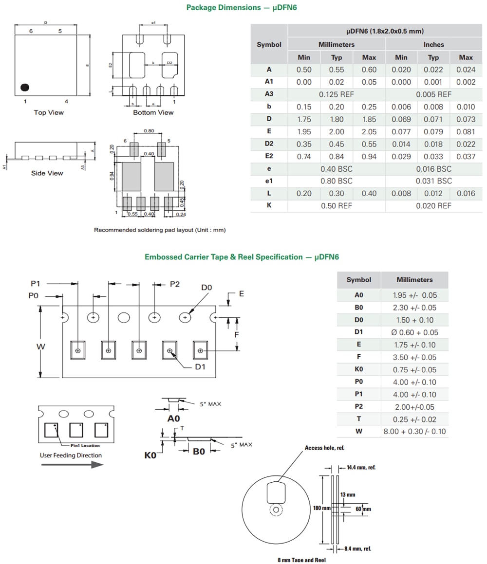 機械図面 - Littelfuse SC1230-01UTG TVSダイオード