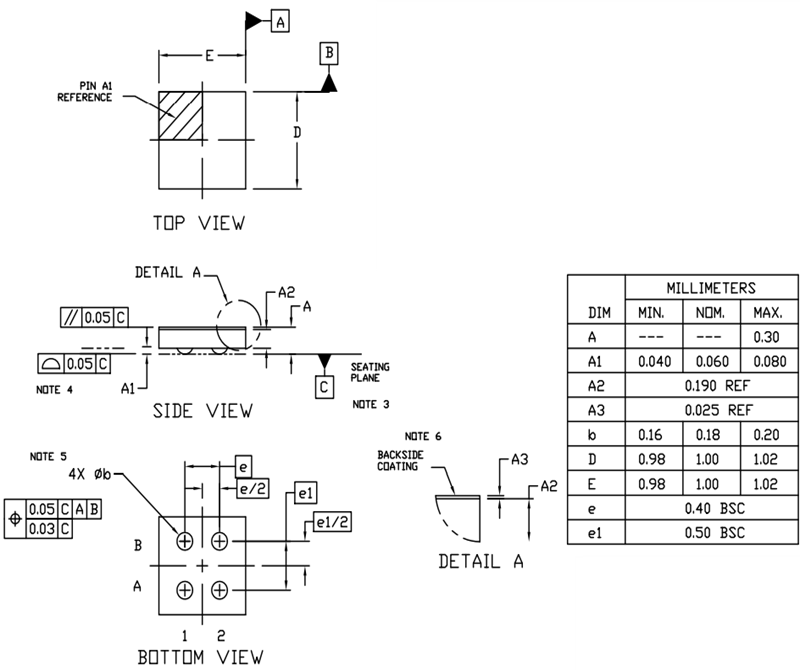 機械図面 - onsemi N24C256X 256Kb I2C CMOSシリアルEEPROM